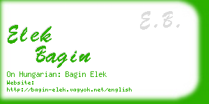 elek bagin business card